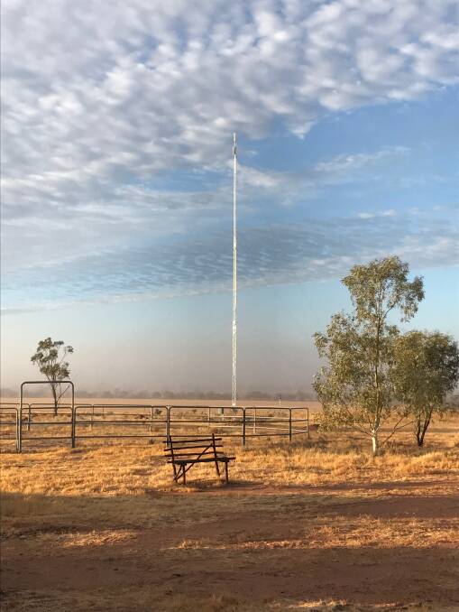 The main house connectivity tower on Bligh Lee farm. Mr Lee said digital agriculture was the next "sweet spot" for the industry.