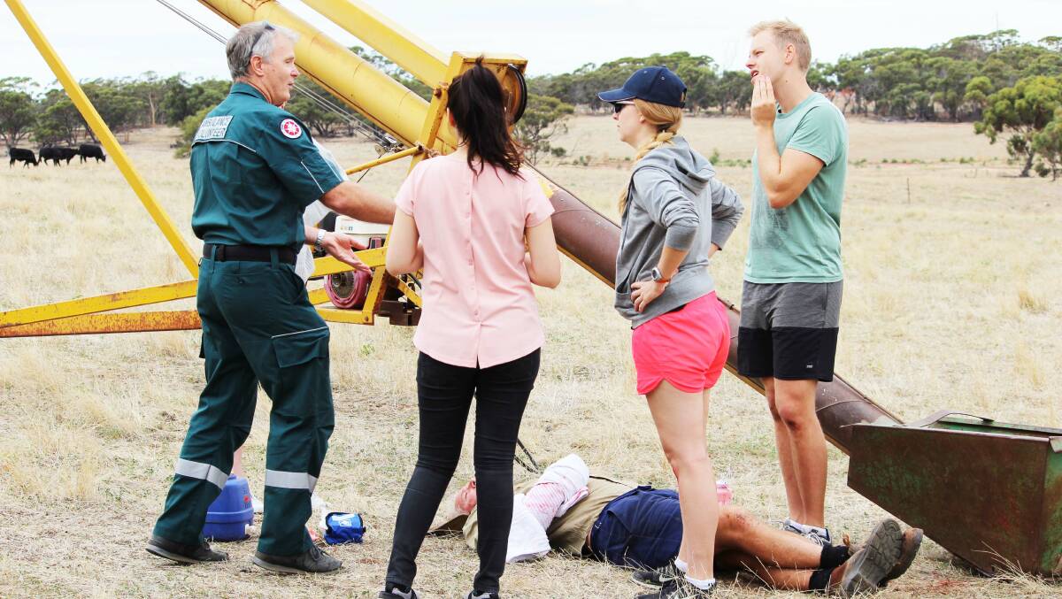 The program provided real-life scenarios including this one where someone was injured near an auger. The weekend showcased what rural practice is like, highlighting the many benefits and challenges of a rural career.
