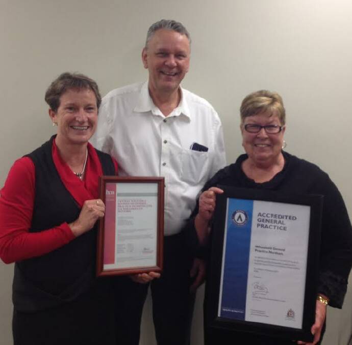 Smiles: David Singe (Chair), Wendy Williams (Secretary) and Dr Marian Rae (deputy Chair). WGPN has been recognised for the high standard of their services.
