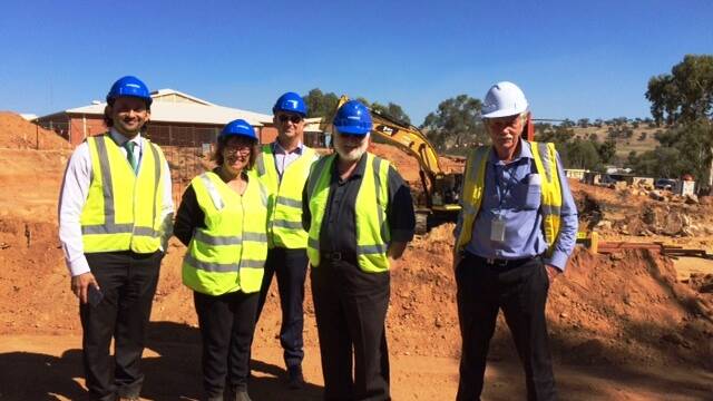 WACHS staff members visit the Northam Health Service construction site.  From left to right are: Primary Health Manager Avon and Central Wheatbelt Alistair Pinto, Manager Clinical Services Jennifer Lee, Operations Manager Trenton Greive, Chief Operating Officer Operations  Shane Matthews and Senior Project Manager Infrastructure and Planning, Graeme Leverington.