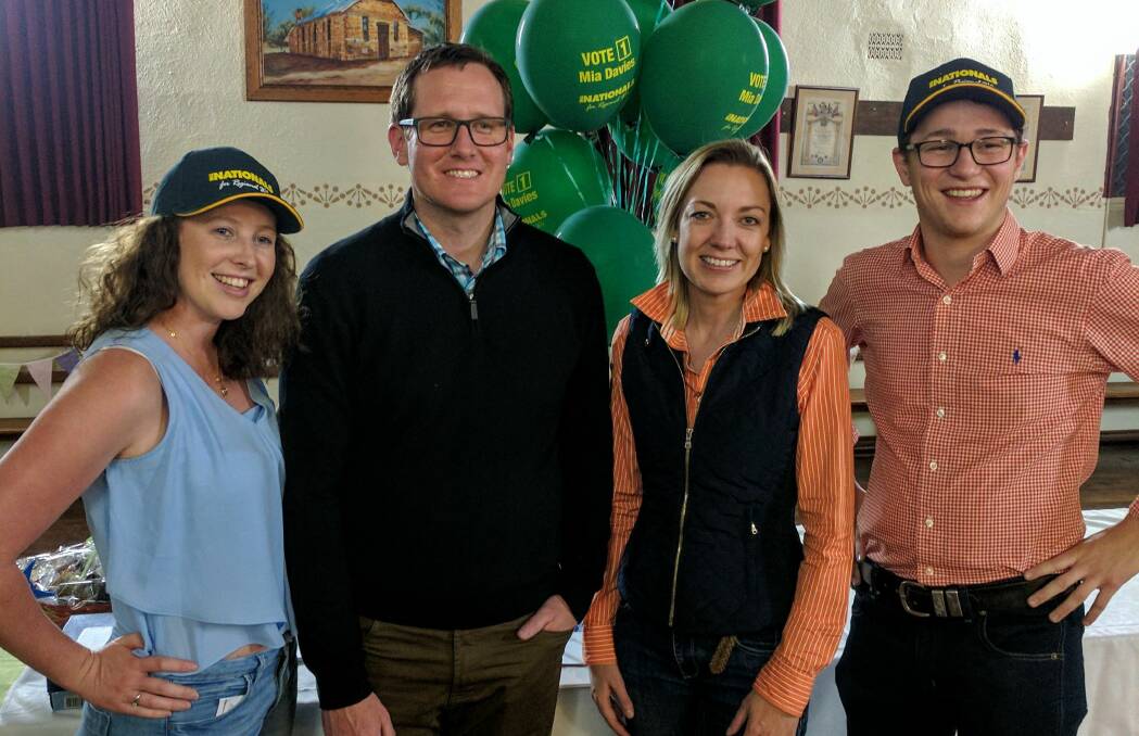 (L-R): Maddy Simmonds, Agricultural Region member Hon Martin Aldridge, Central Wheatbelt member Hon Mia Davies and Young Nationals WA President Lachlan Hunter.