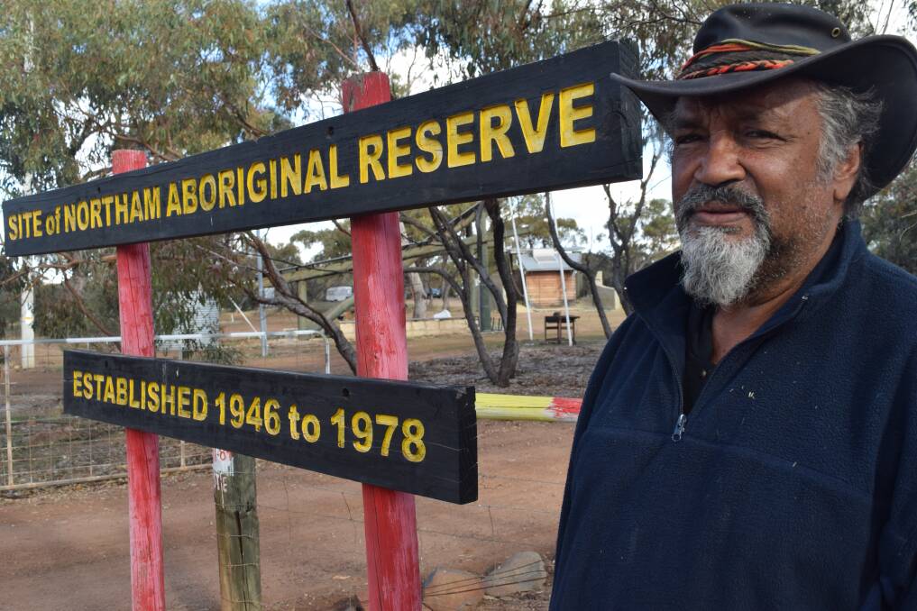 Man with a plan: Vincent Ryder standing at the entrance of the Northam Aboriginal Reserve, where he plans to start his tourism business. 
