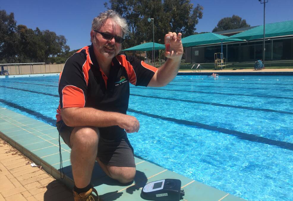New Northam swimming pool manager Kim Johnson tested the PH levels and made sure they were balanced. 