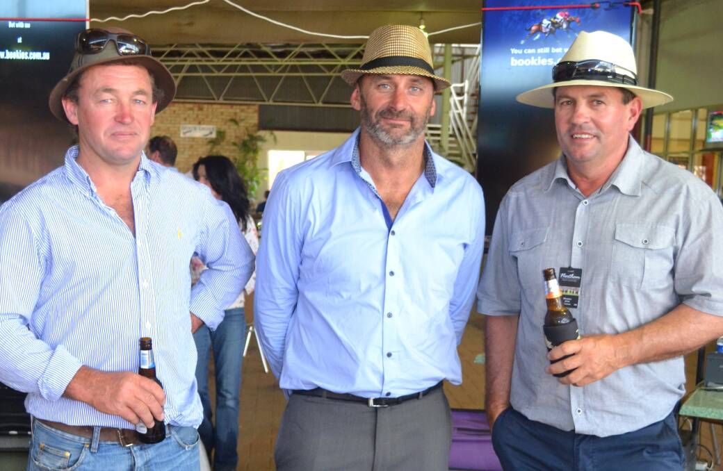 (L-R): Blair Wilding, Stephen Smith and David Knipe looking suave at the XXXX Gold Northam Cup Day on Sunday.