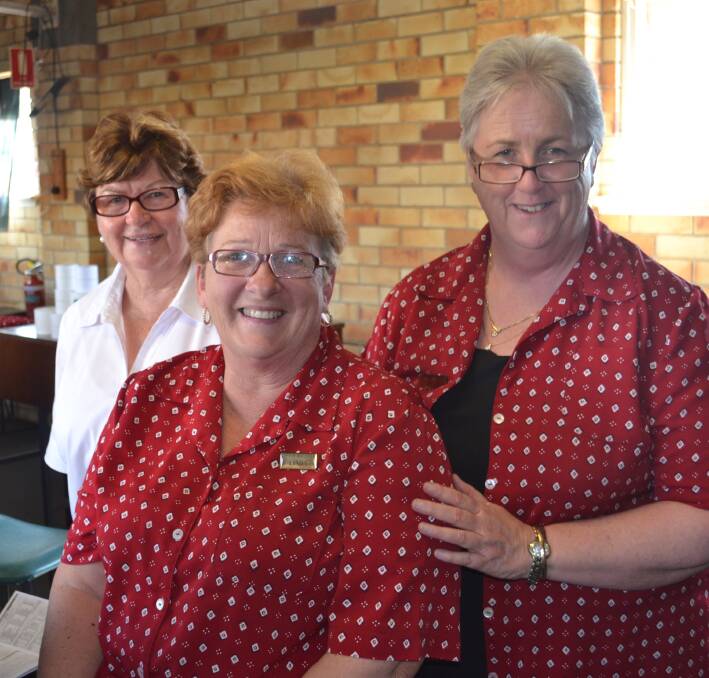 XXXX Gold Northam Cup Day tote operators: Tricia Nicholls, Linda Dymnicki and Beth Allan working hard to process all the bets placed on Sunday. 