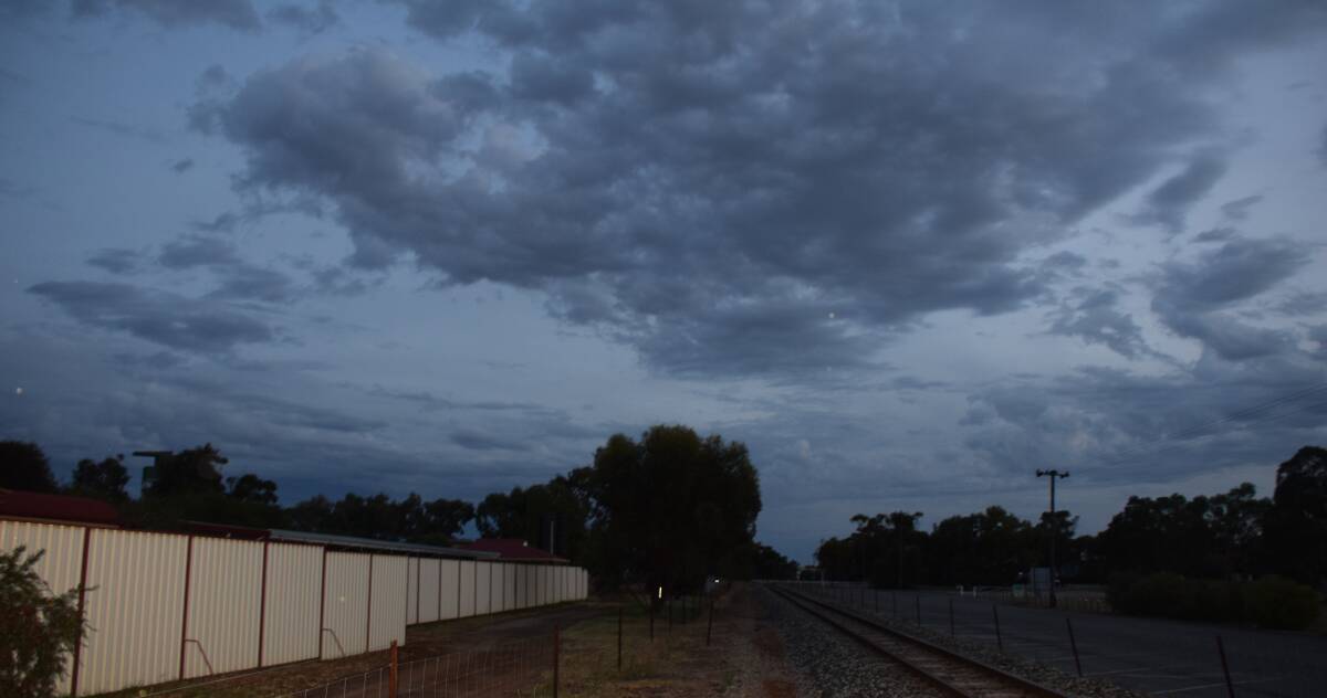 A photo of the skies from outside the Northam Race Club following the incident. 