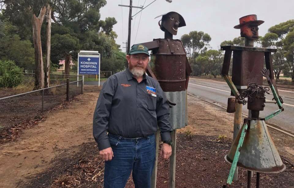 Central Wheatbelt candidate: Shaun Reid standing outside Kondinin Hospital during his campaign. 