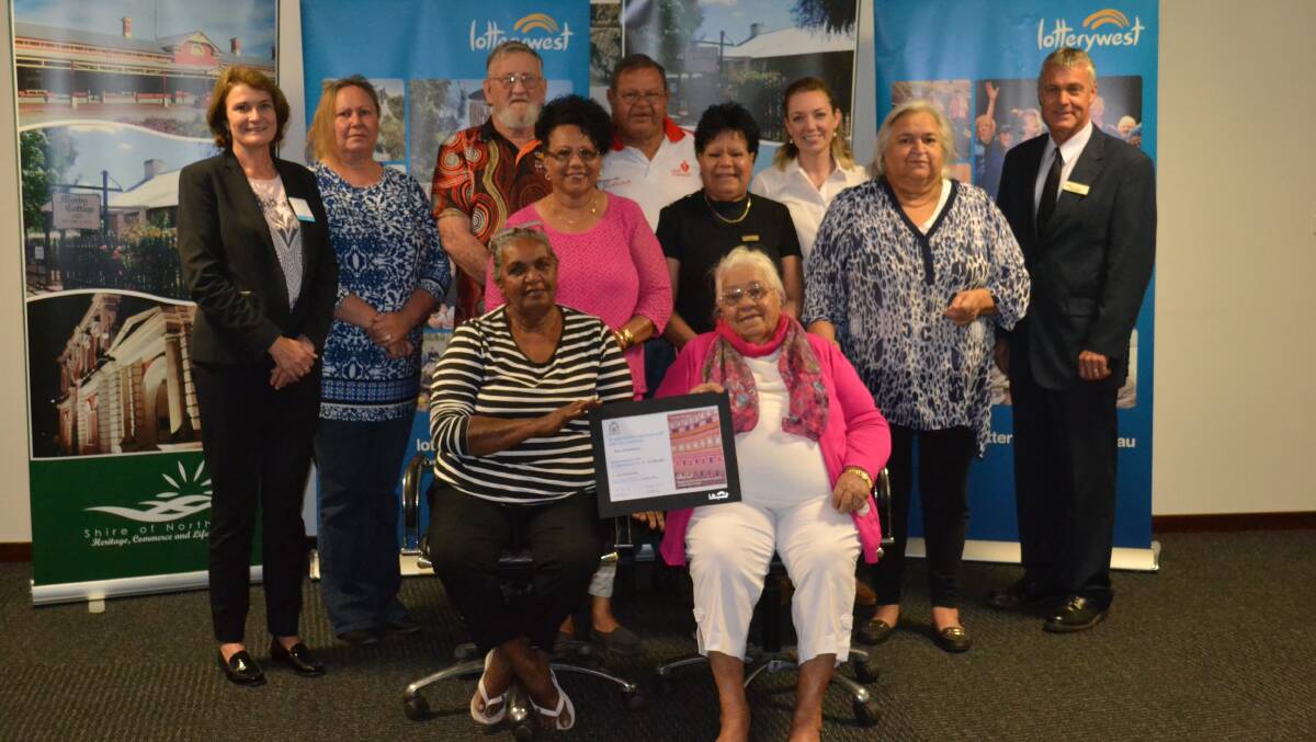 When the Maali circle of elders received a Lotterywest grant for new development, pictured with Shire president Steven Pollard and Wheatbelt MLA Mia Davies.