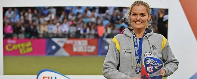 Award: Aleisha Power received the Goalkeeper of the Tournament award for her sporting efforts. Photo: Planet Hockey. 