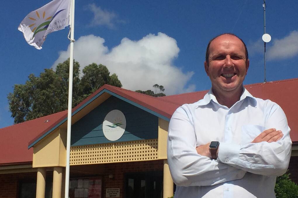 Northam Shire president Chris Antonio standing outside the Northam Shire Council building on Fitzgerald Street, ready for the challenge he faces in his new role.