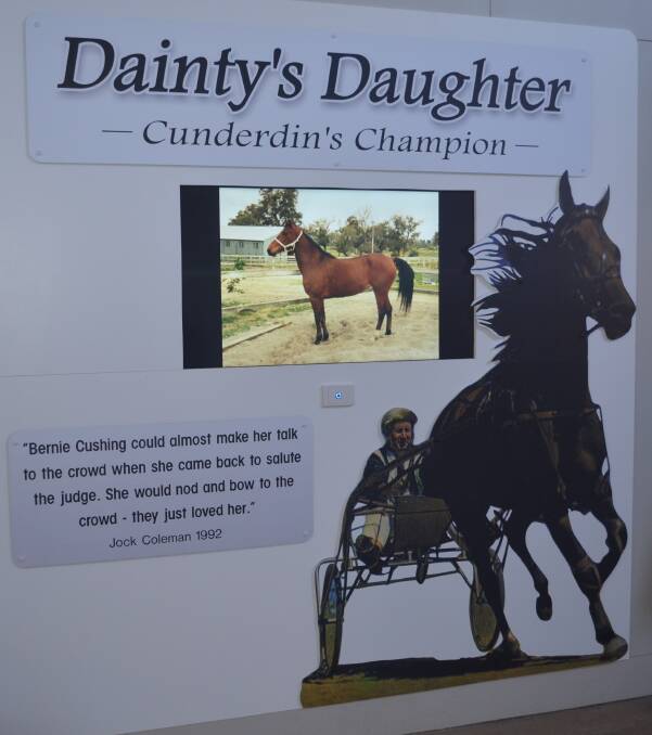 HONOURING A CHAMPION: The Cunderdin Museum's Dainty’s Daughter exhibit pays tribute to a remarkable horse, her breeder/owner Jock Coleman and trainer/driver Bernie Cushing.