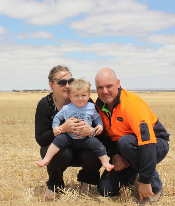 Renee and chef-turned-farmer Aaron Purssell (with son Leo) enjoy the farming lifestyle and being part of the warm and welcoming Merredin community.
