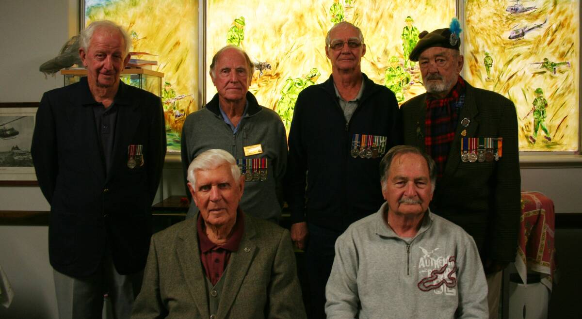 Memory: Veterans Eddie Freeman-Smith, Elton Larsen, Jim Donovan, Russel Couper, Terry Dyer and Bob McLachlan. Photo: Cam Findlay.
