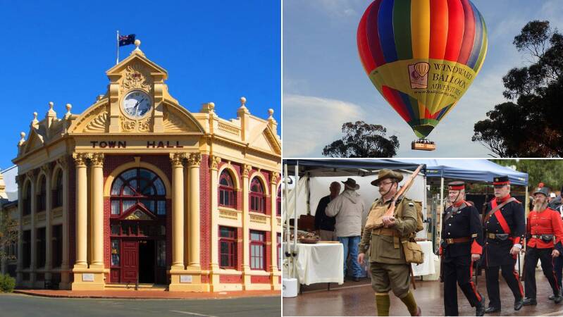 Tourist Attractions: The York Town Hall and the Toodyay Moondyne Festival are two of the most popular drawcards in the Avon Valley. Photos: Supplied.