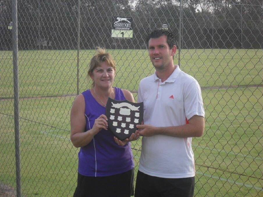 Michael O Neill Memorial Shield winners: Cathy North and Daniel Vernede.