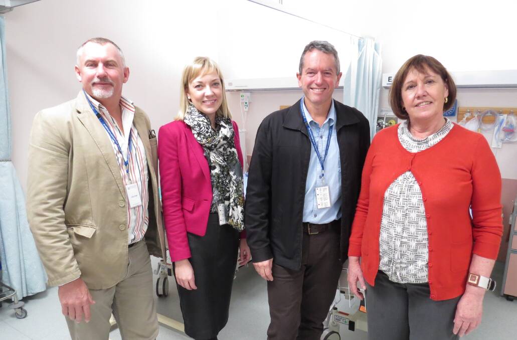 Visit: Paul Brown, Mia Davies, Terry Redman and Beverley Hamerton at the Northam Hospital last Thursday.