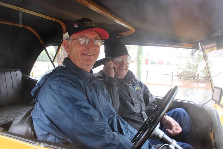 No windows? No problem: Gerald Attrill and Norm Dean from Meadow Springs near Mandurah.