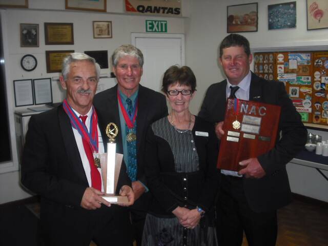 Aero club: Club Champion Peter Hill, newly appointed NAC president Errol Croft, Shire representative Kathy Saunders and Clubman of the Year Ashley Smith.