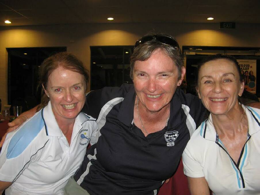 Wind-up: Jenny Reid, Helen Douglas and Di Dwyer share a laugh.