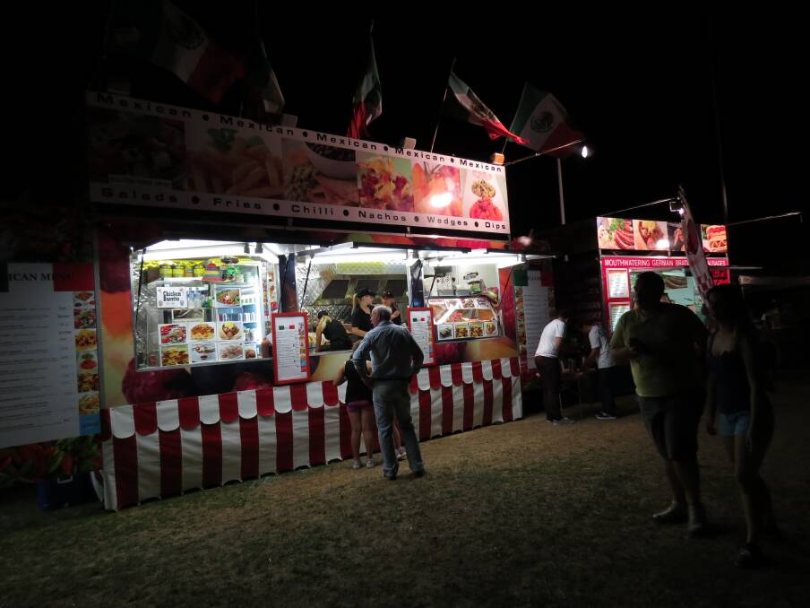 Food: Stalls at the rear of Henry Street oval kept concert goers full.