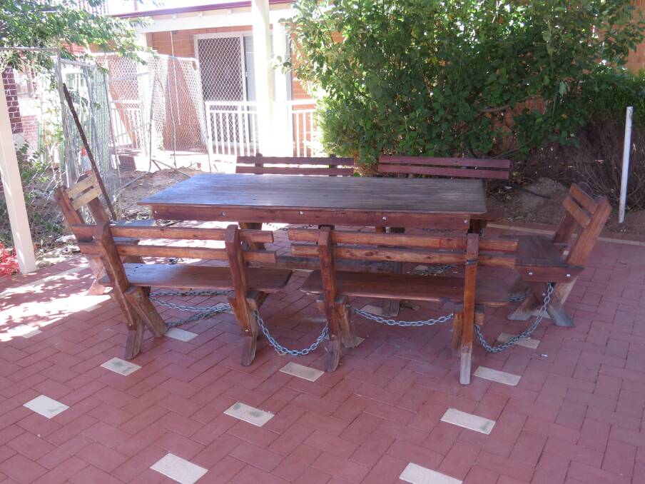 Attempt: A second chained outdoor furniture set at Share and Care was also targetted by a thief on January 19.