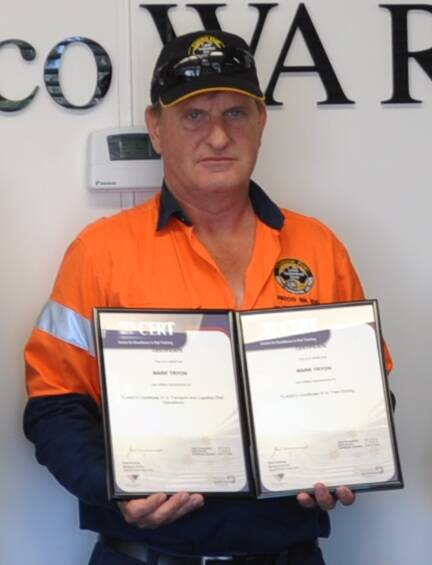 Accreditation: Mark Tyron with her certificates.