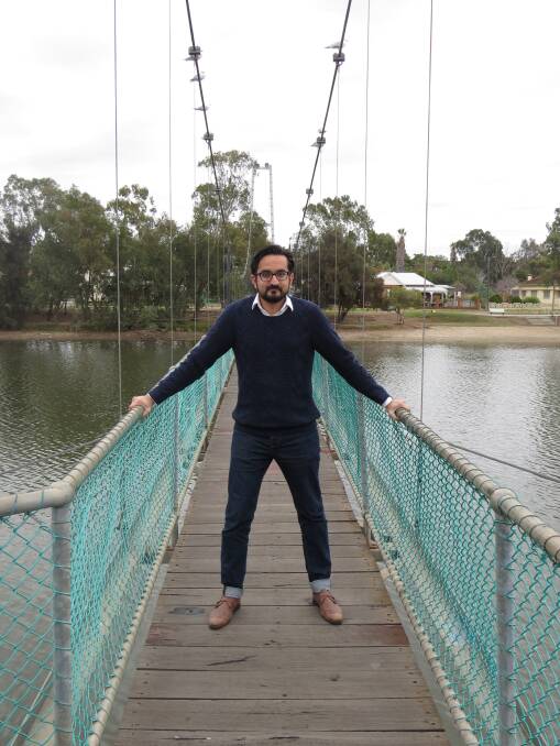 Monthly column: Sami Shah in Northam on the swinging bridge.
