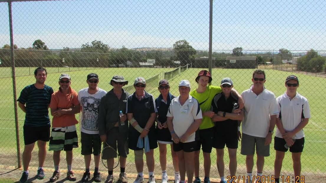 Toodyay Tennis Club members: Daniel Vernede, Grahame Malone, Luke O'Hara, Mike Wood, Judy Dow, Jenny Hale, Lynette Hooks, Clayton Dickson, Geoff Dickson, Owen Catto and Luke Catto.