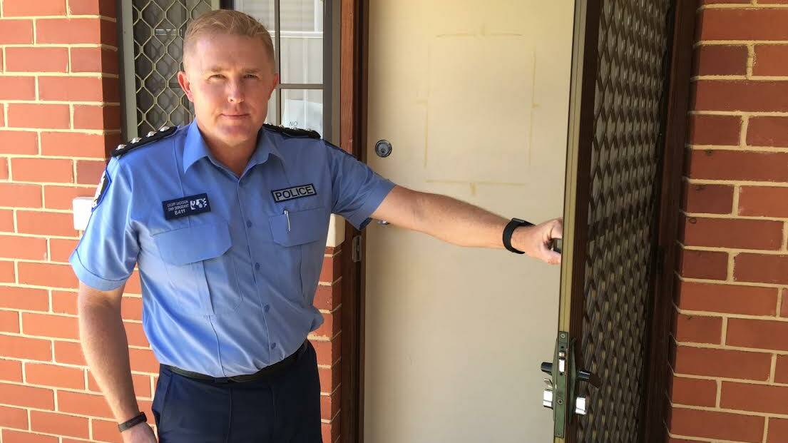Lock up: Northam Police senior sergeant Geoff Dickson is frustrated about the lack of security with Northam homeowners.