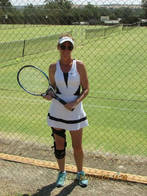 Well played: Northam Lawn Tennis Club captain Kirsten Arthur sets an example and takes five sets against Goomalling in pennants tennis.
