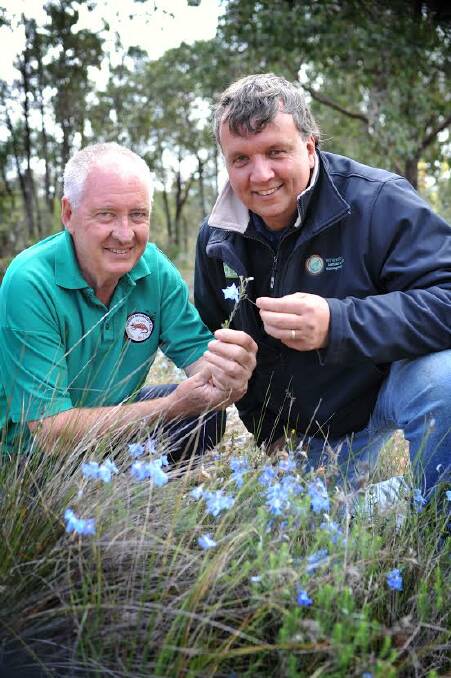 Blitz: President of the Toodyay Naturalists' Club Brian Foley with Wheatbelt NRM's Leigh Whisson.