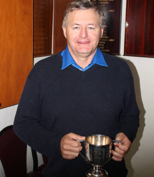 Proud moment: Corolin Cup winner Geoff Hall with the coveted trophy in hand. The Corolin Cup is a two-day stroke event and one of the major competitions on the Northam Golf Club calendar.