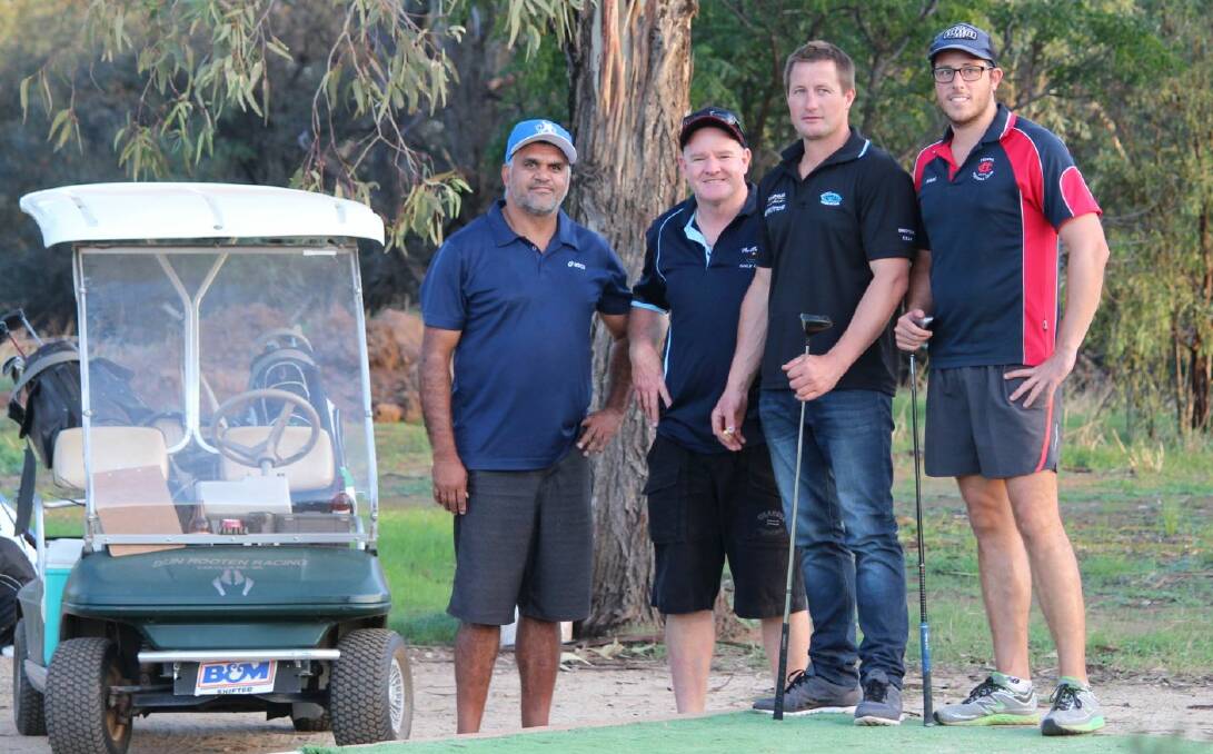 Visitors: Shayne Wynne, Andrew Quinn, Wade Hunter and Kane Robinson out on the course for their Visitors' Day event. 