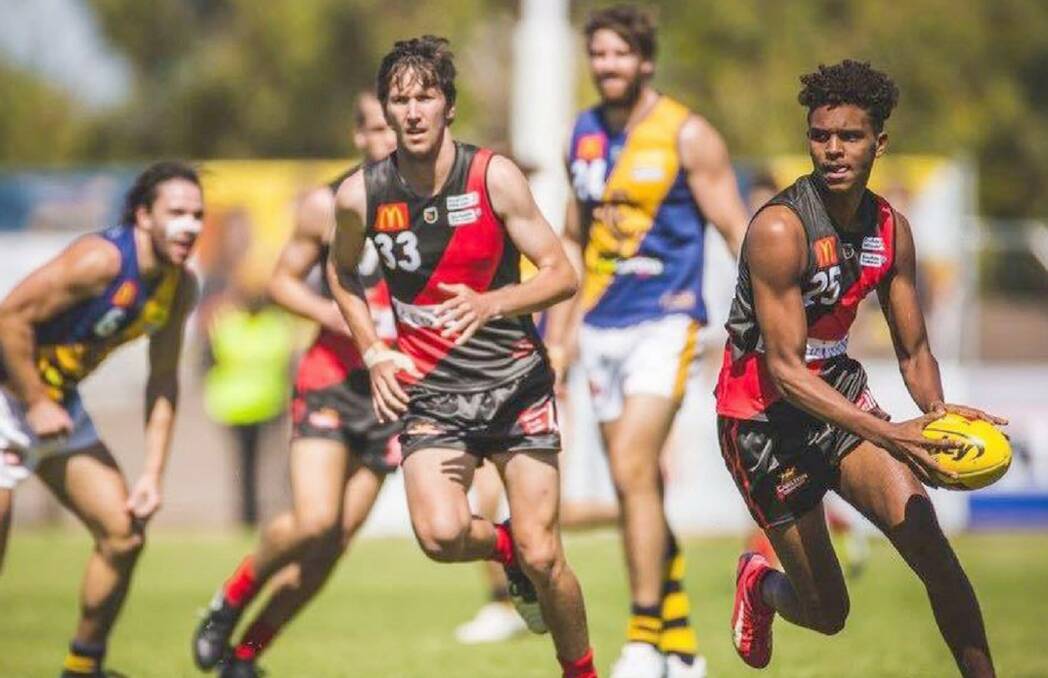 Impressive speed: Northam teenager Gordon Narrier has been picked up in the AFL rookie draft. Photo: Margarete Oti, MM Creative Photos.