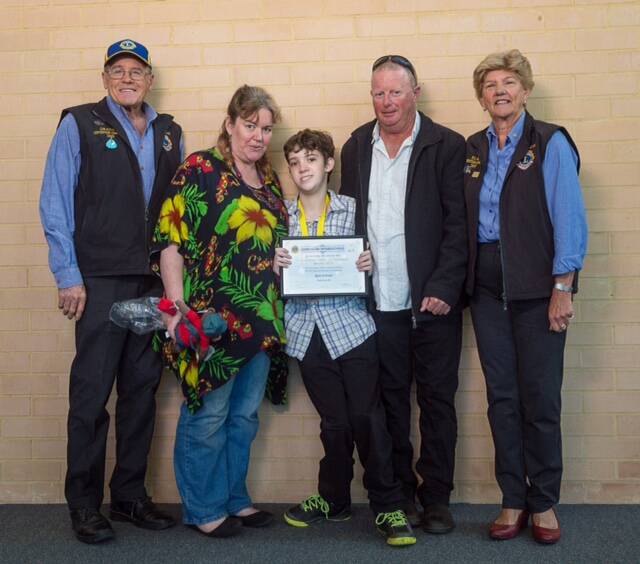 Special support: Northam Lion Graham Rewell with Yvonne, Ryan and Mark Scrivener, and fellow Lion El Rewell. Photo: Supplied.