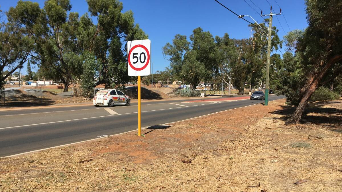 Limit change: The speed along Peel Terrace in Northam was reduced in December. Photo: Cliff Simpson.