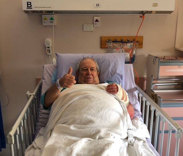 First patient, Phil Gurney of Beverley, to be treated at the Northam's new surgical services unit.