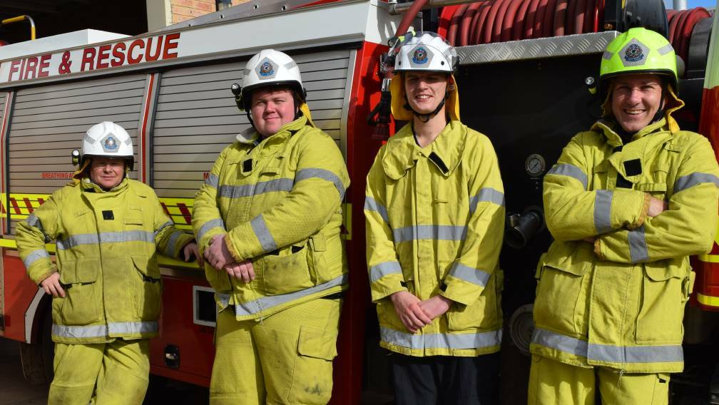 Northam Volunteer Fire and Rescue Service volunteers Garrick Doye, Cameron Fernihough, Peter Gibbs and captain Scott Horlin. Photo: Carla Hildebrandt.