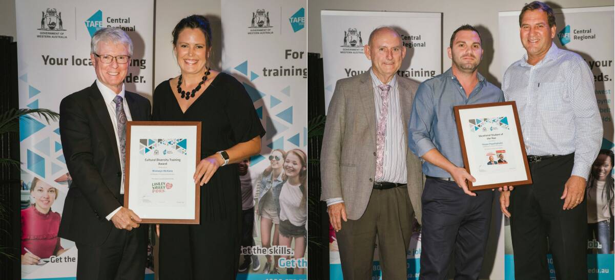 Top spots: Cultural Diversity Training Award winner Bronwyn McKane (left) and Vocational Student of the Year Steven Papadopoulos (right) Photos: Angie Roe Photography.