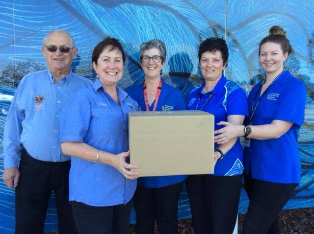Northam Lions Club members Barry Bristow Stagg and Leonie Vaughan with Northam Midwifery Group Practice staff Marie Hill, Judi Turner and Holly Jones.