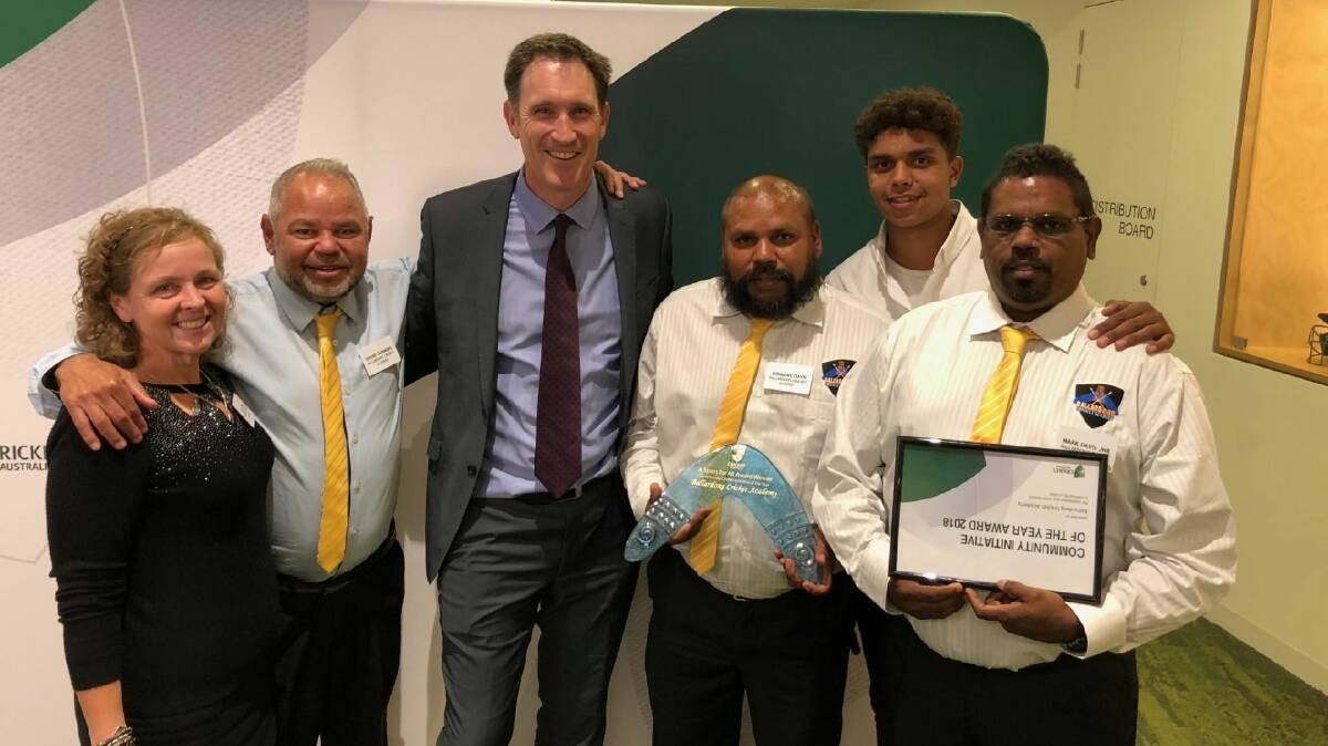 The Ballardong Cricket Academy with the 2018 Community Cricket Initiative of the Year award. 