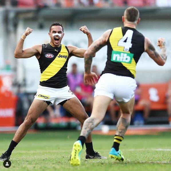 Goal: Northam talent Sydney Stack scored his first AFL goal in his debut for the Richmond Tigers over the weekend. Photo: Richmond Football Club.