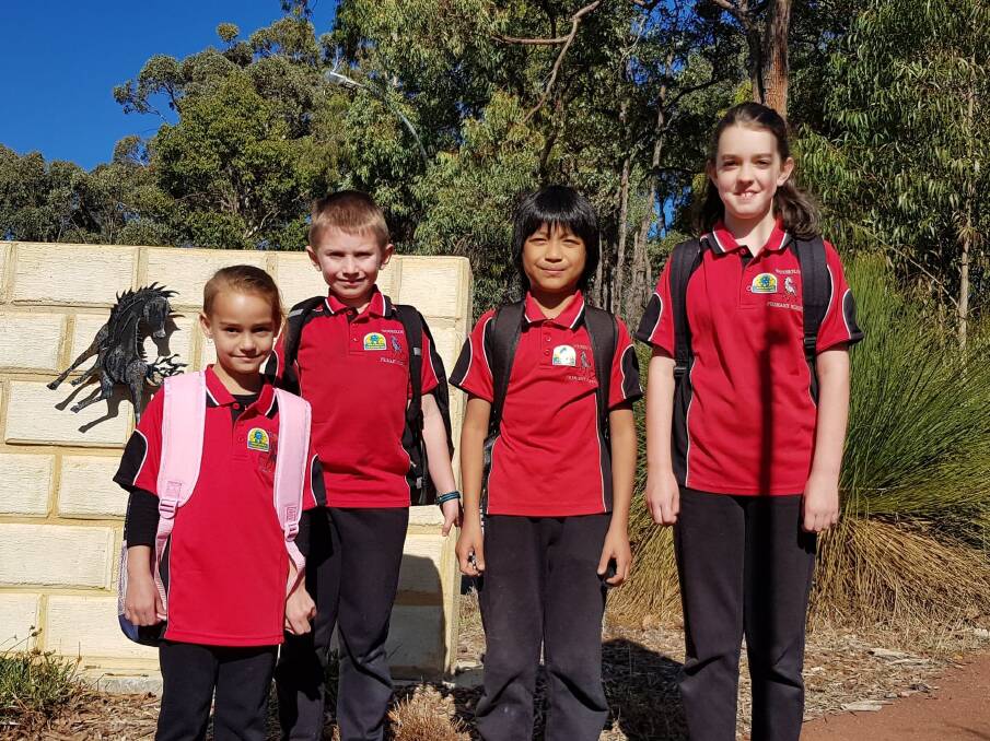 Wooroloo Primary School students Tahlia Clothier Gardiner, Levi Van Der Swaagn, Hunter Backer and Addison Keane are set to take part in the 20th anniversary of Walk Safely to School Day on Friday.