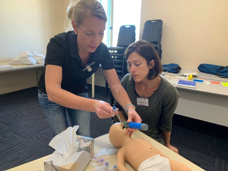 TIME TO LEARN: Dr Stephanie Schlueter and Dr Leena Bayly during the workshop. Photo: Supplied.