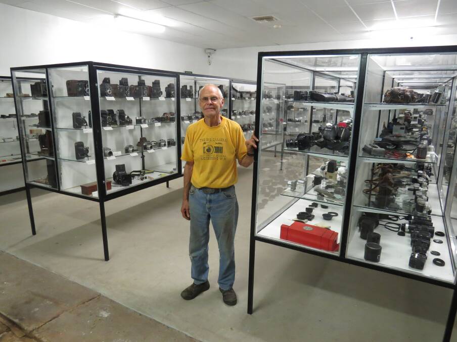 Pride and joy: Photography collector Chic Wadley inside his museum.