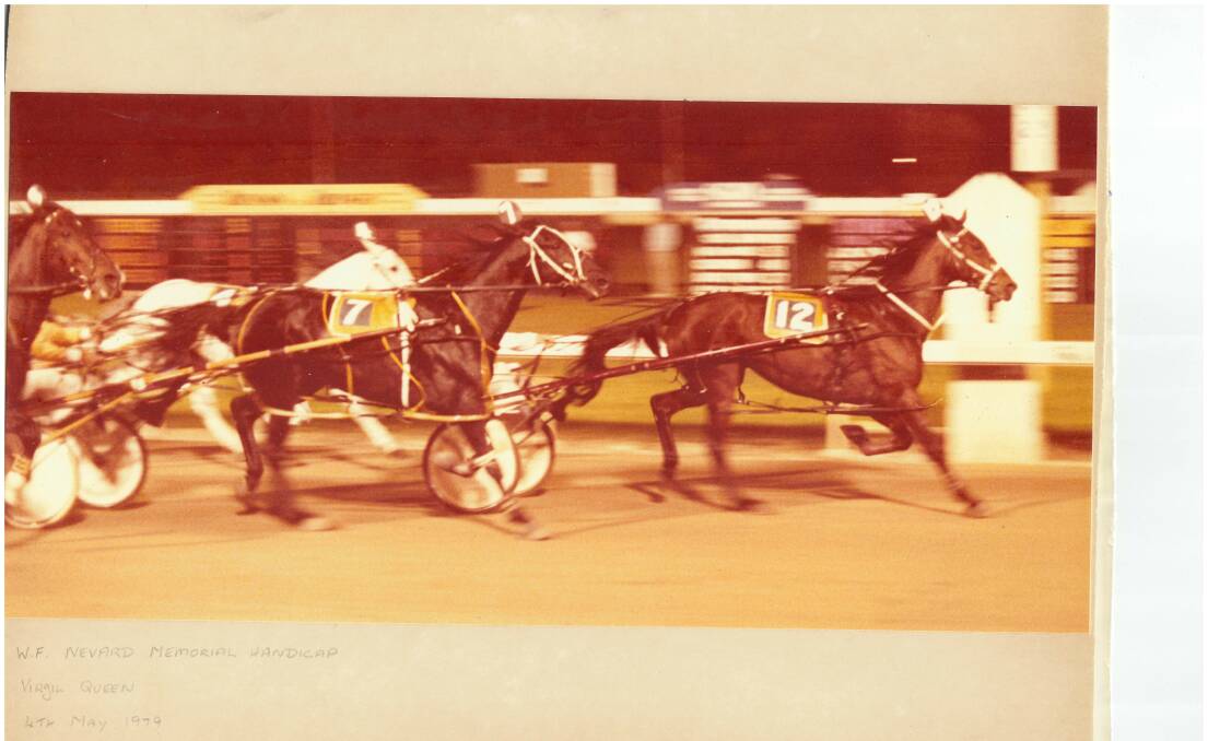 Star pacer: Virgil Queen winning at Gloucester Park in the 1970s. Photo: supplied.