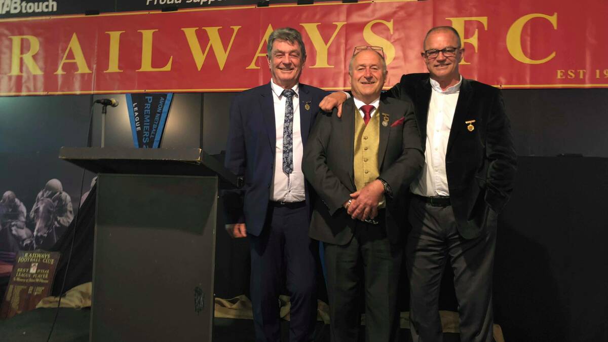 Recognition: Club president Con de Blecourt between Hall of Fame inductees Peter and Mick Morris. See the award night gallery on page 19. Photo: supplied.