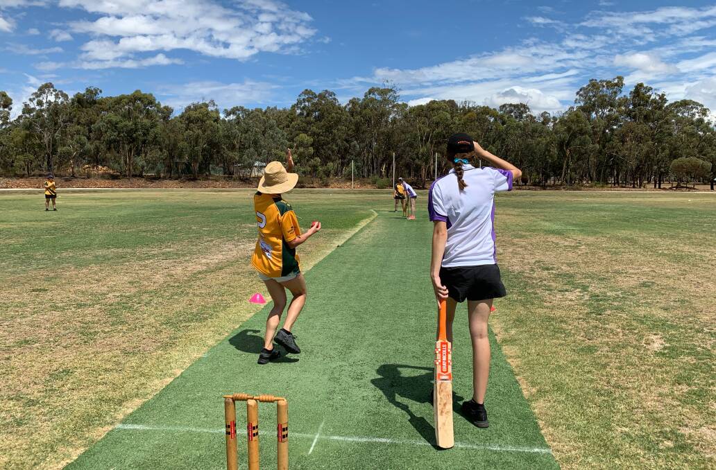 Action from the middle: Bakers Hill bowling to Toodyay during the women's modified game on Saturday, February 22. Photo: Supplied.